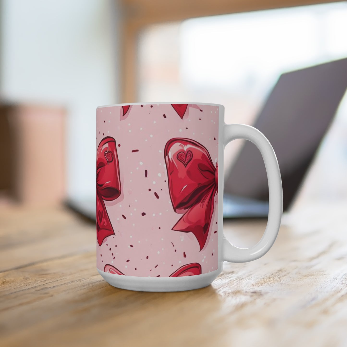 Cute Valentine's Day Bow themed Mug 15oz