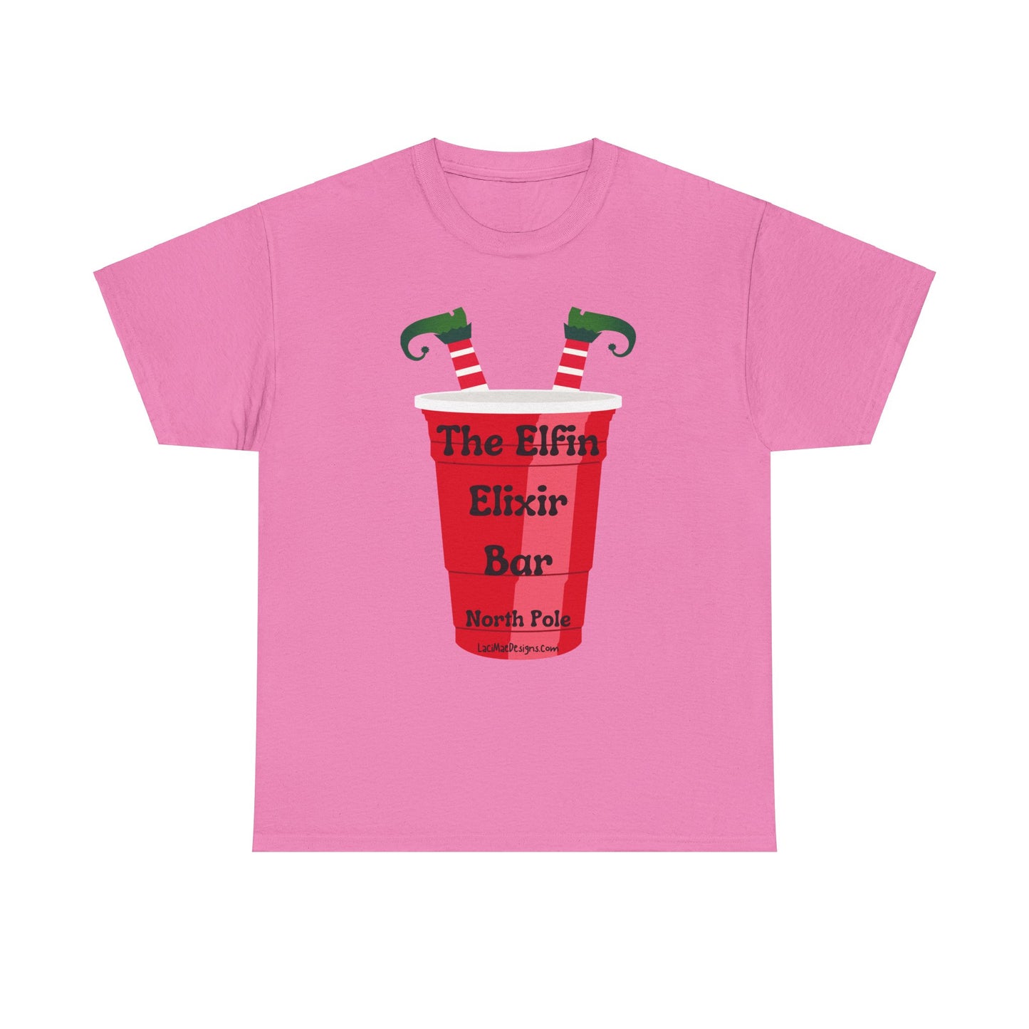Fun, imaginary North Pole bar for the Christmas Holiday Unisex Heavy Cotton graphic Tee