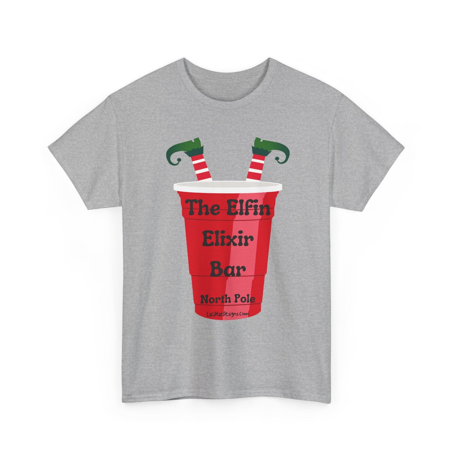Fun, imaginary North Pole bar for the Christmas Holiday Unisex Heavy Cotton graphic Tee