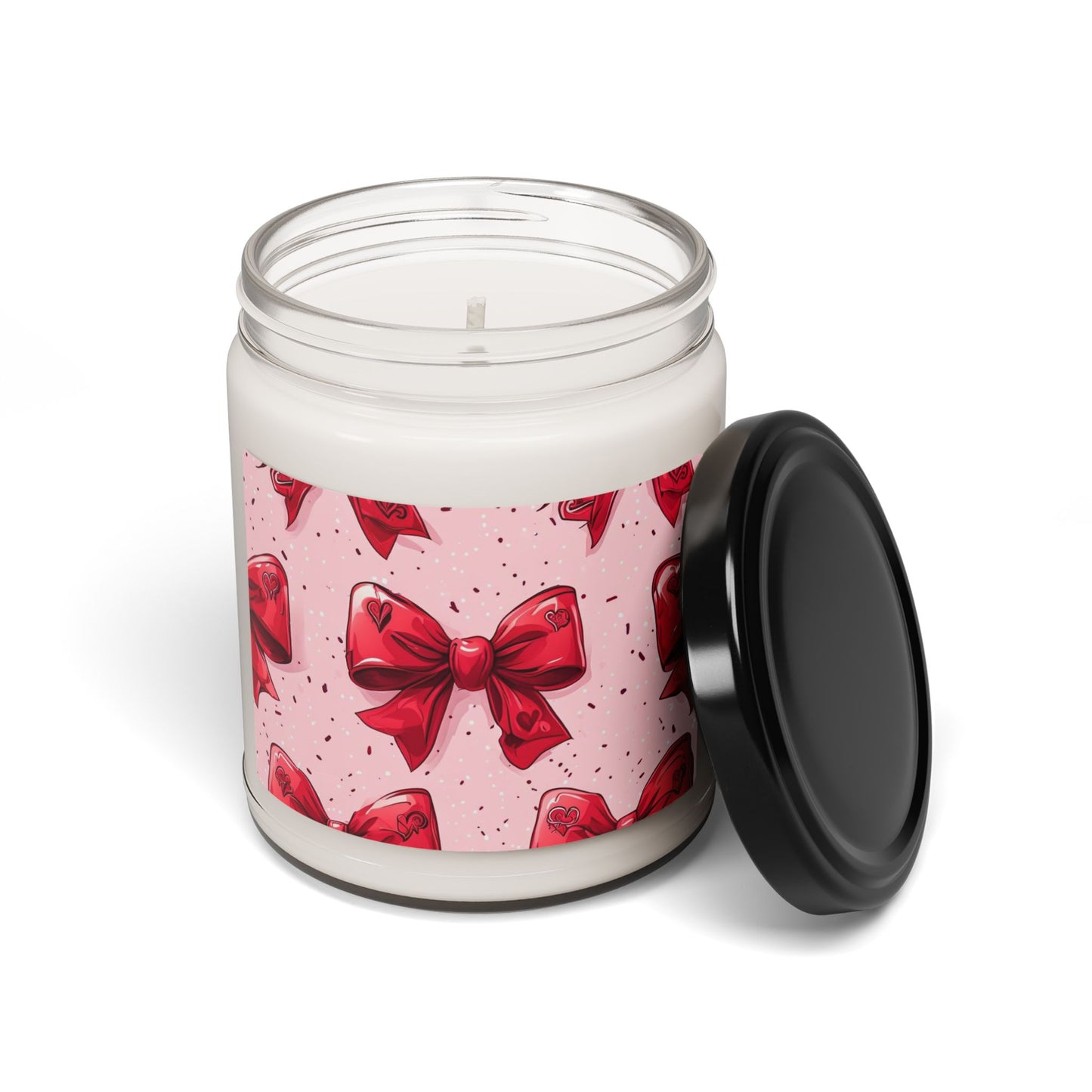Cute Valentine's Day Bow themed Scented Soy Candle, 9oz