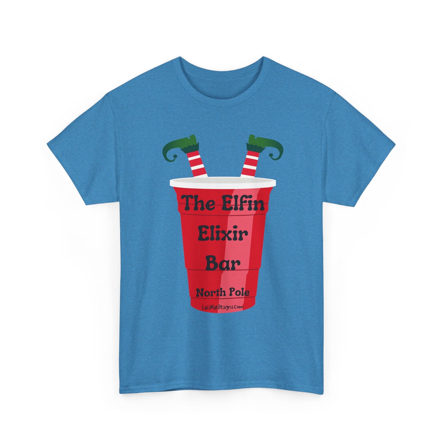 Fun, imaginary North Pole bar for the Christmas Holiday Unisex Heavy Cotton graphic Tee