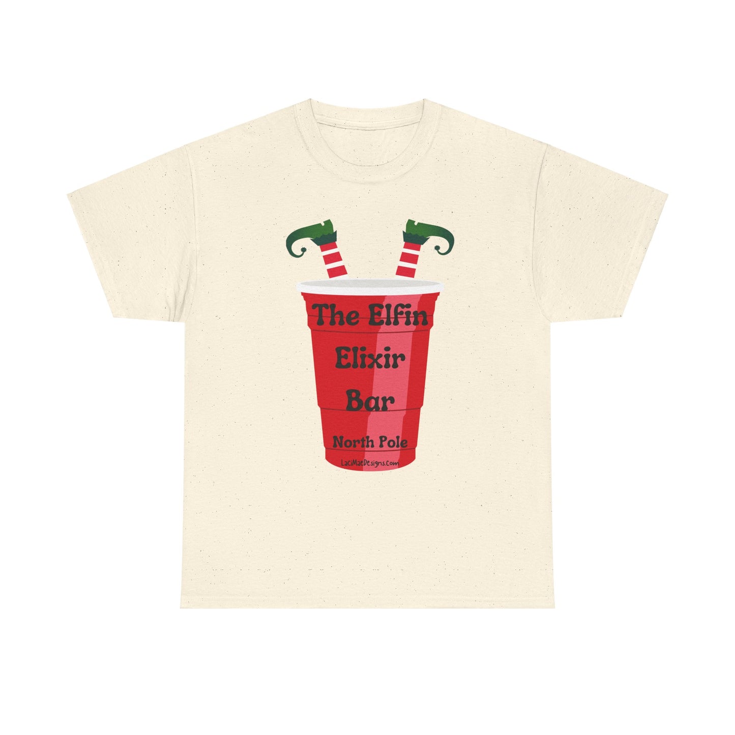 Fun, imaginary North Pole bar for the Christmas Holiday Unisex Heavy Cotton graphic Tee