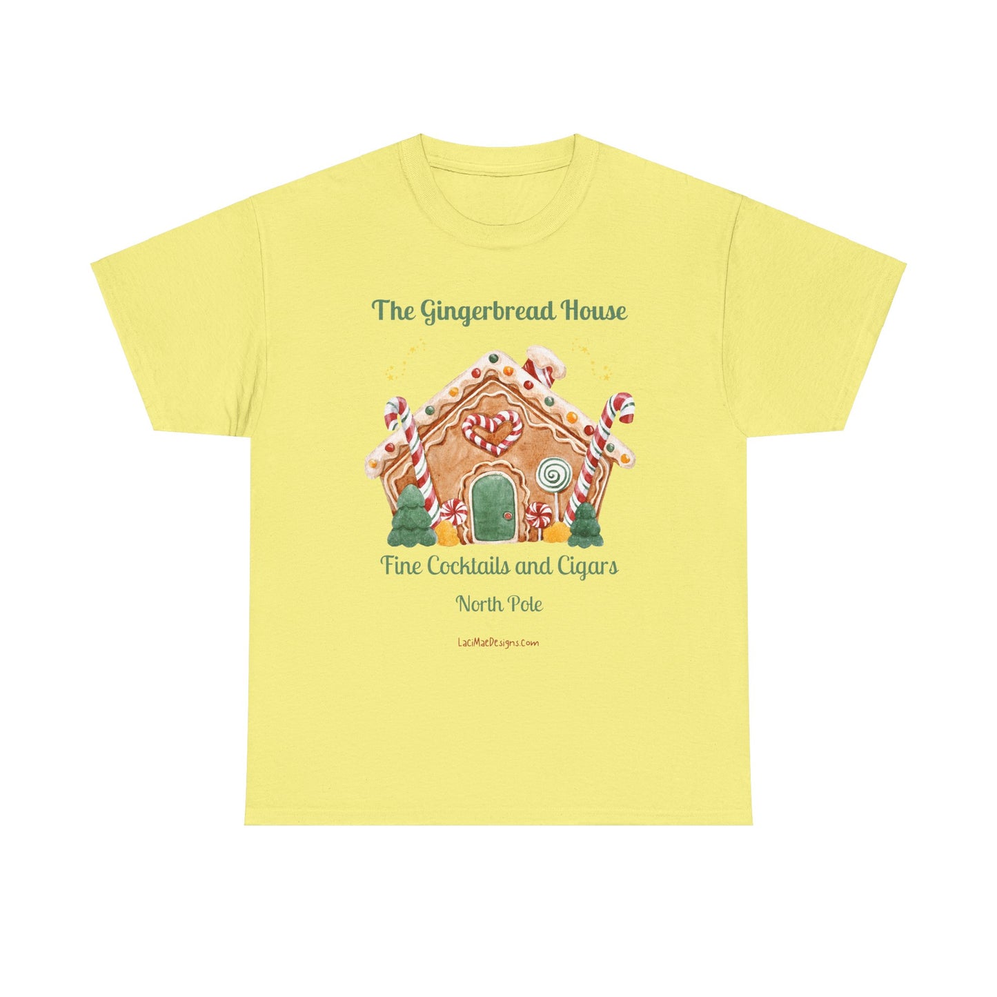 Fun, Imaginary North Pole Cocktail & Cigar Bar Unisex Heavy Cotton Tee
