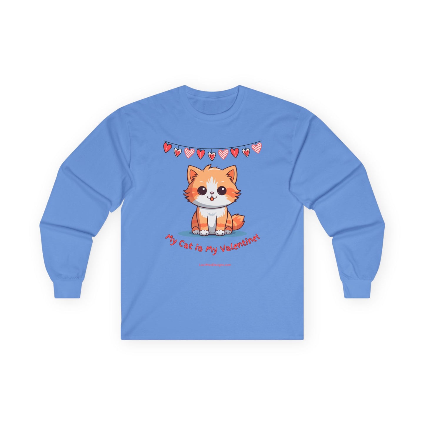 Fun Valentine's Day Themed Unisex Ultra Cotton Long Sleeve Tee for the Cat Lover!