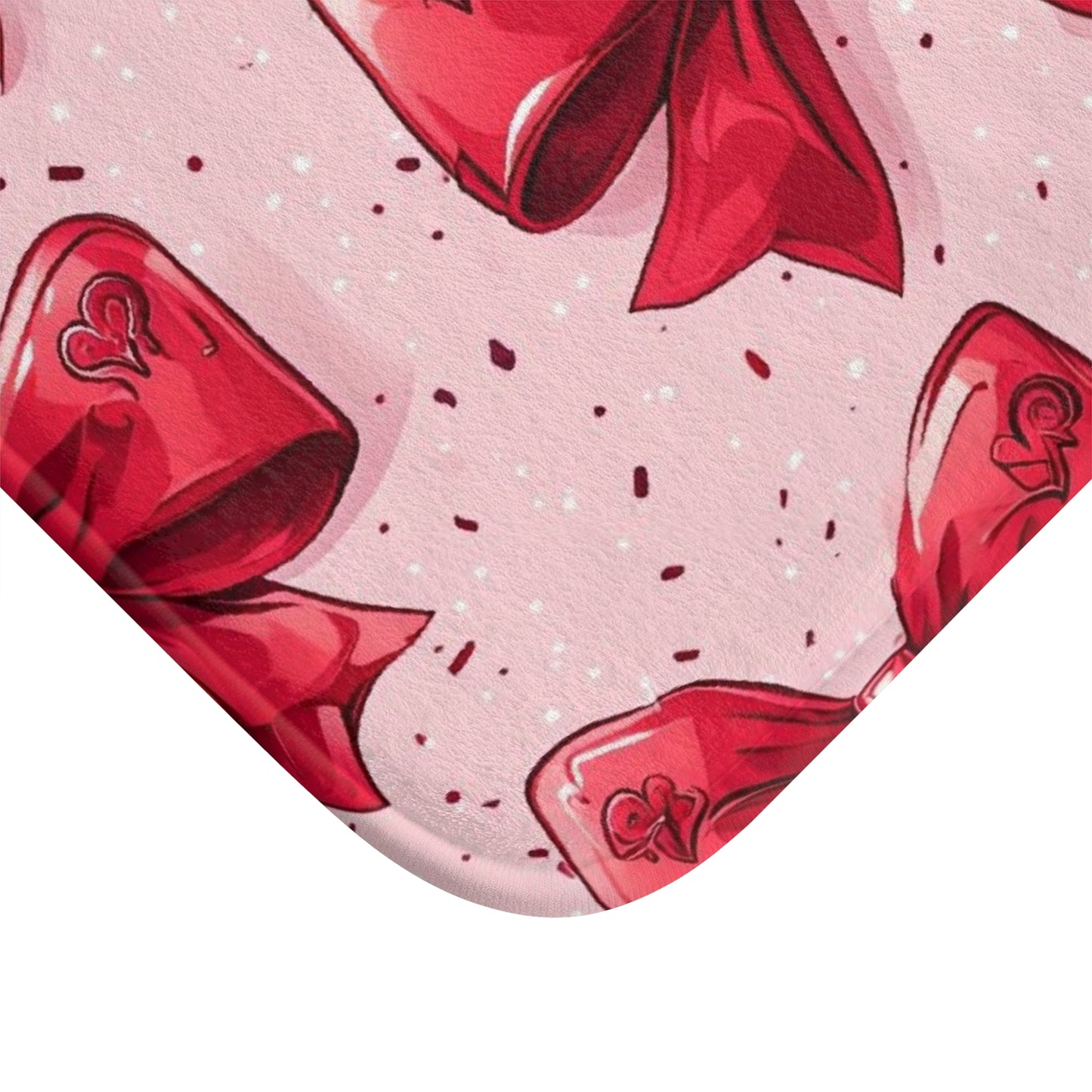 Fun Valentine's Day Bow Themed Bath Mat