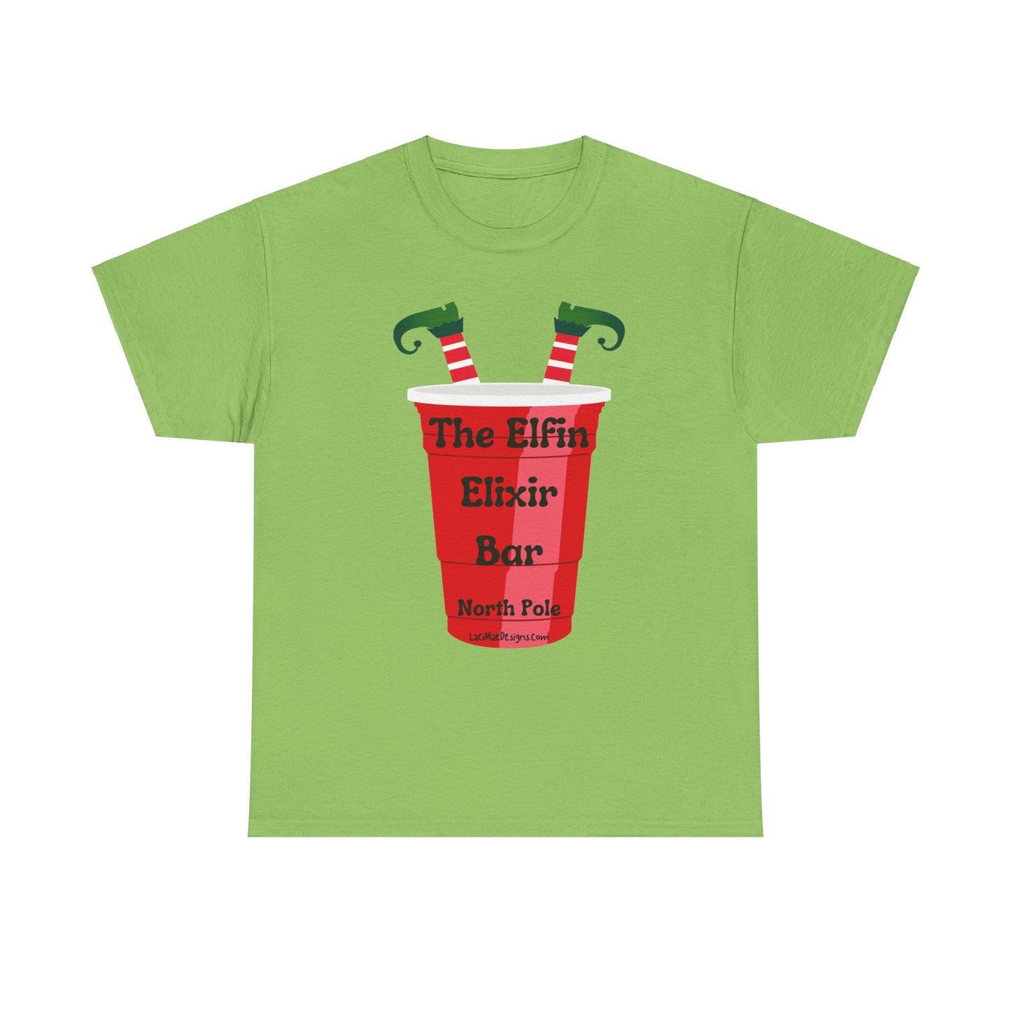 Fun, imaginary North Pole bar for the Christmas Holiday Unisex Heavy Cotton graphic Tee