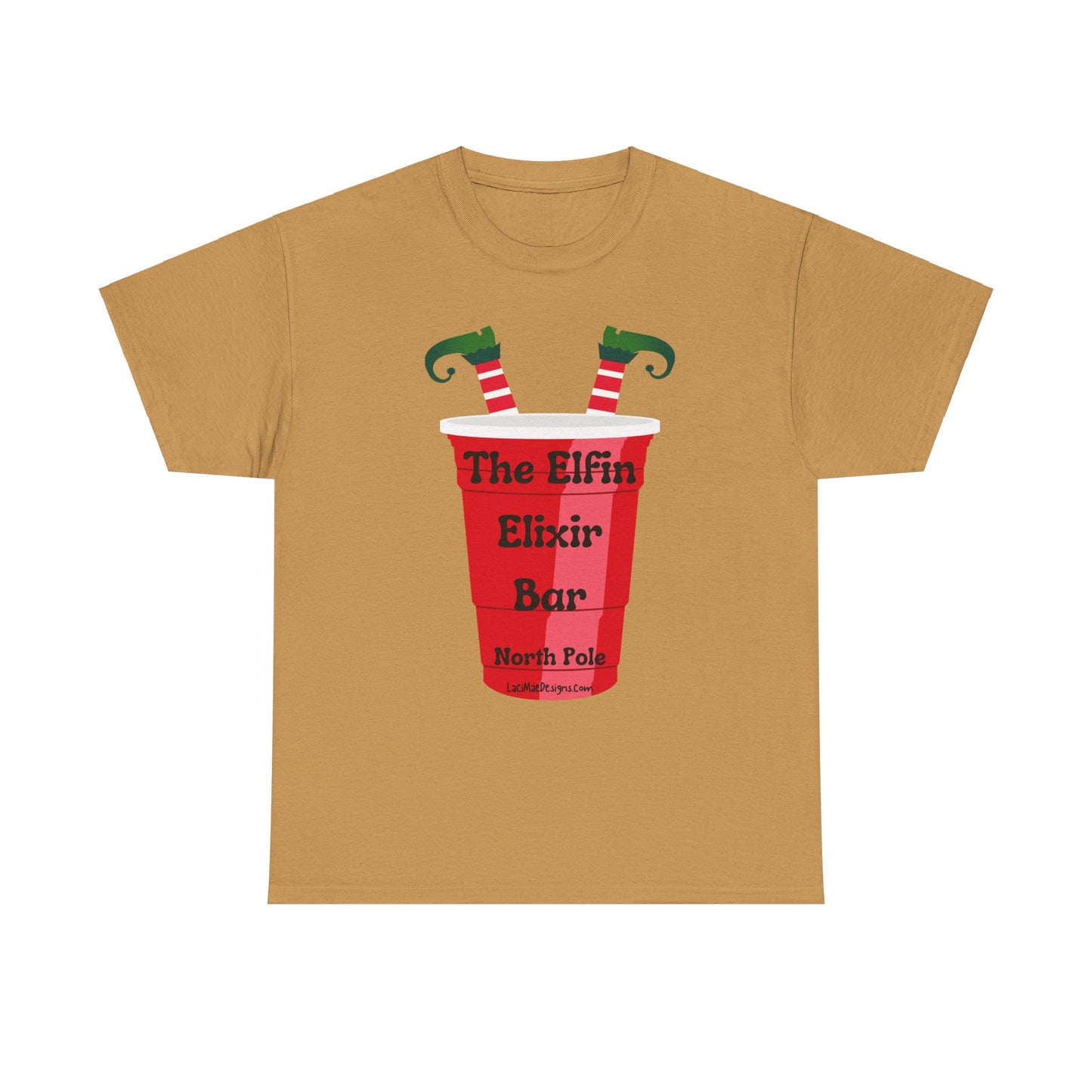 Fun, imaginary North Pole bar for the Christmas Holiday Unisex Heavy Cotton graphic Tee