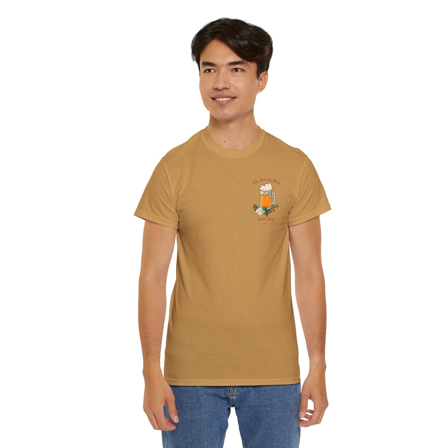 Unisex Imaginary North Pole Bar/Pub themed Christmas holiday Heavy Cotton Tee