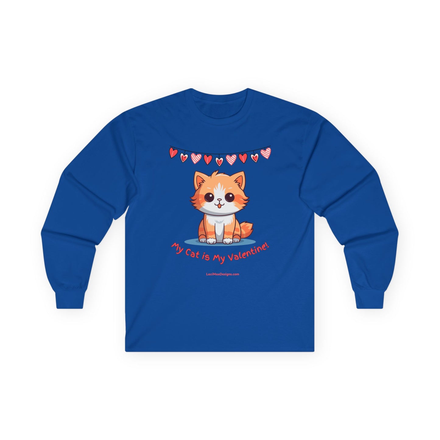 Fun Valentine's Day Themed Unisex Ultra Cotton Long Sleeve Tee for the Cat Lover!