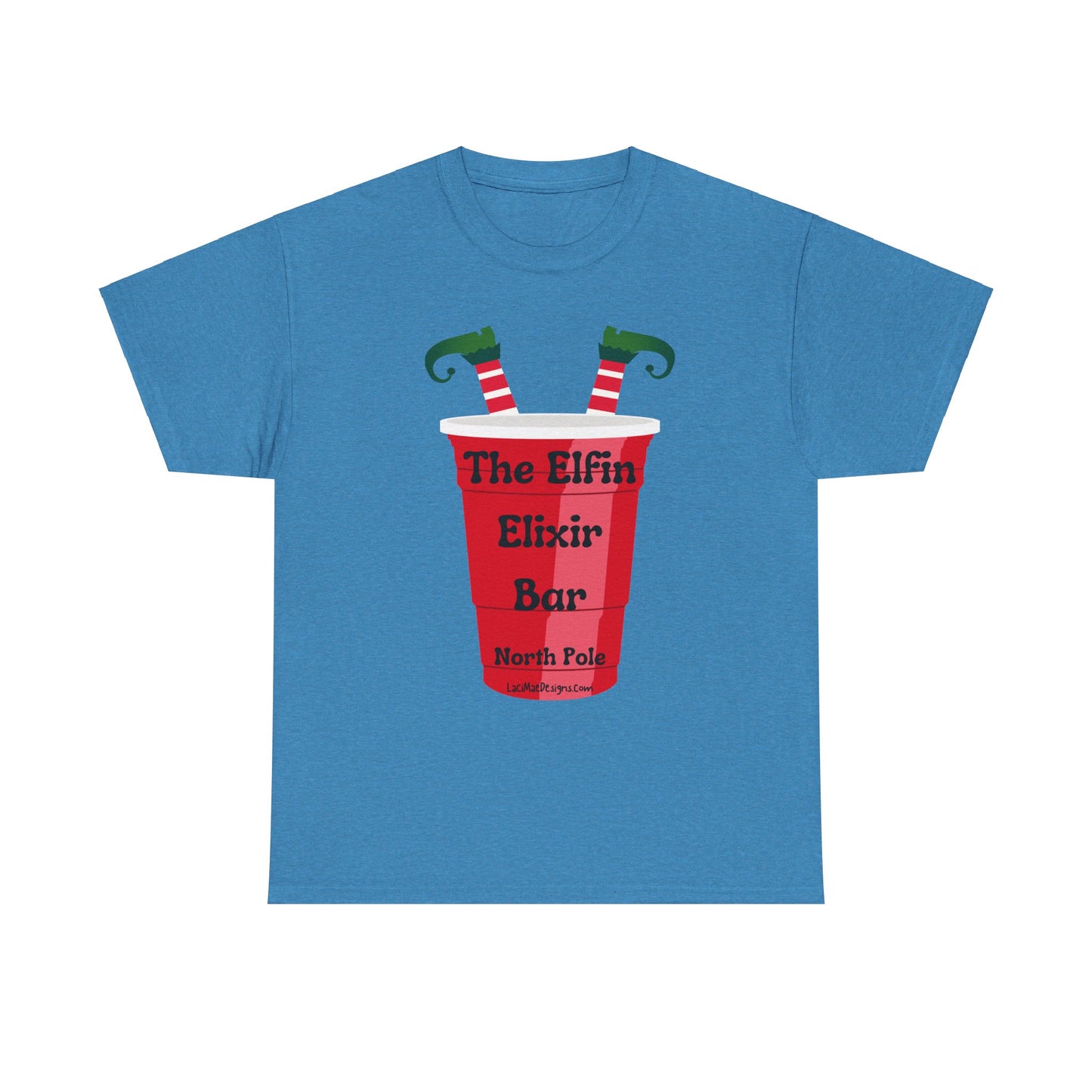 Fun, imaginary North Pole bar for the Christmas Holiday Unisex Heavy Cotton graphic Tee