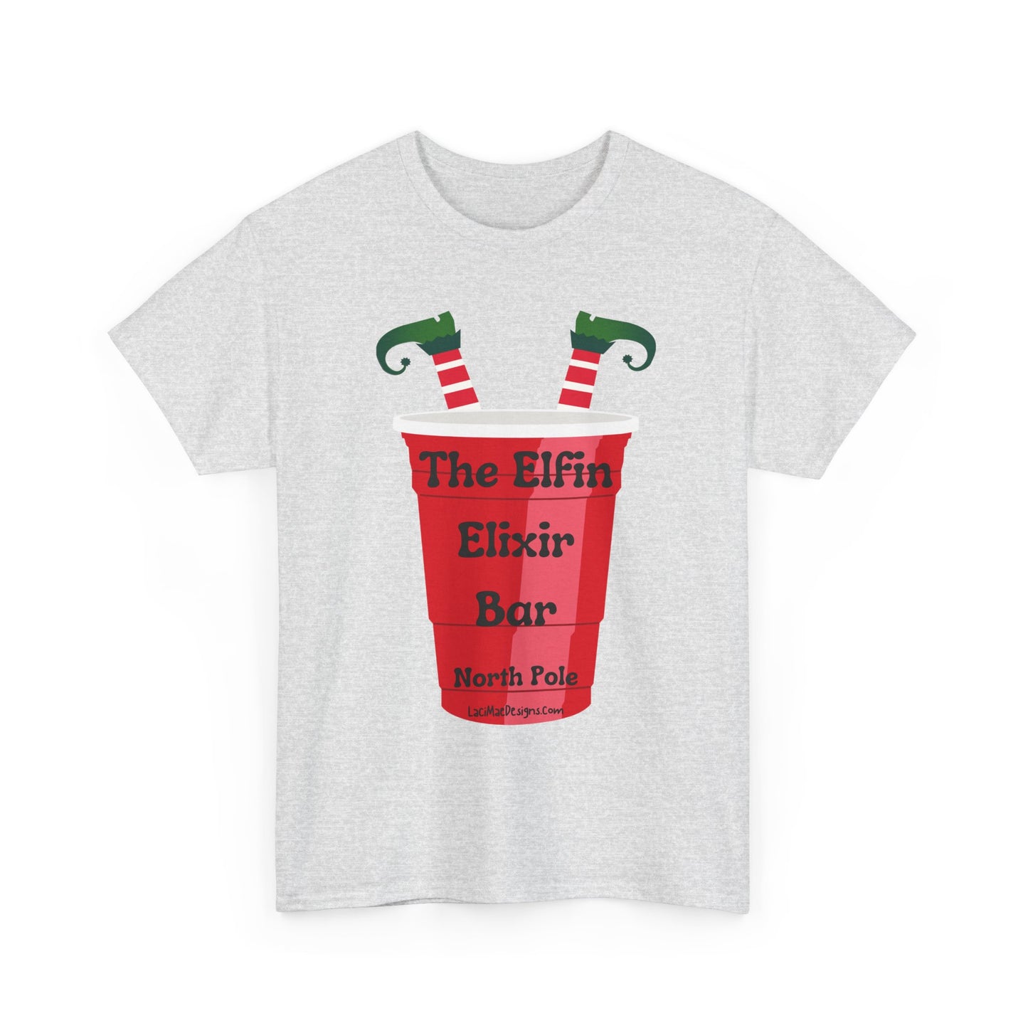 Fun, imaginary North Pole bar for the Christmas Holiday Unisex Heavy Cotton graphic Tee