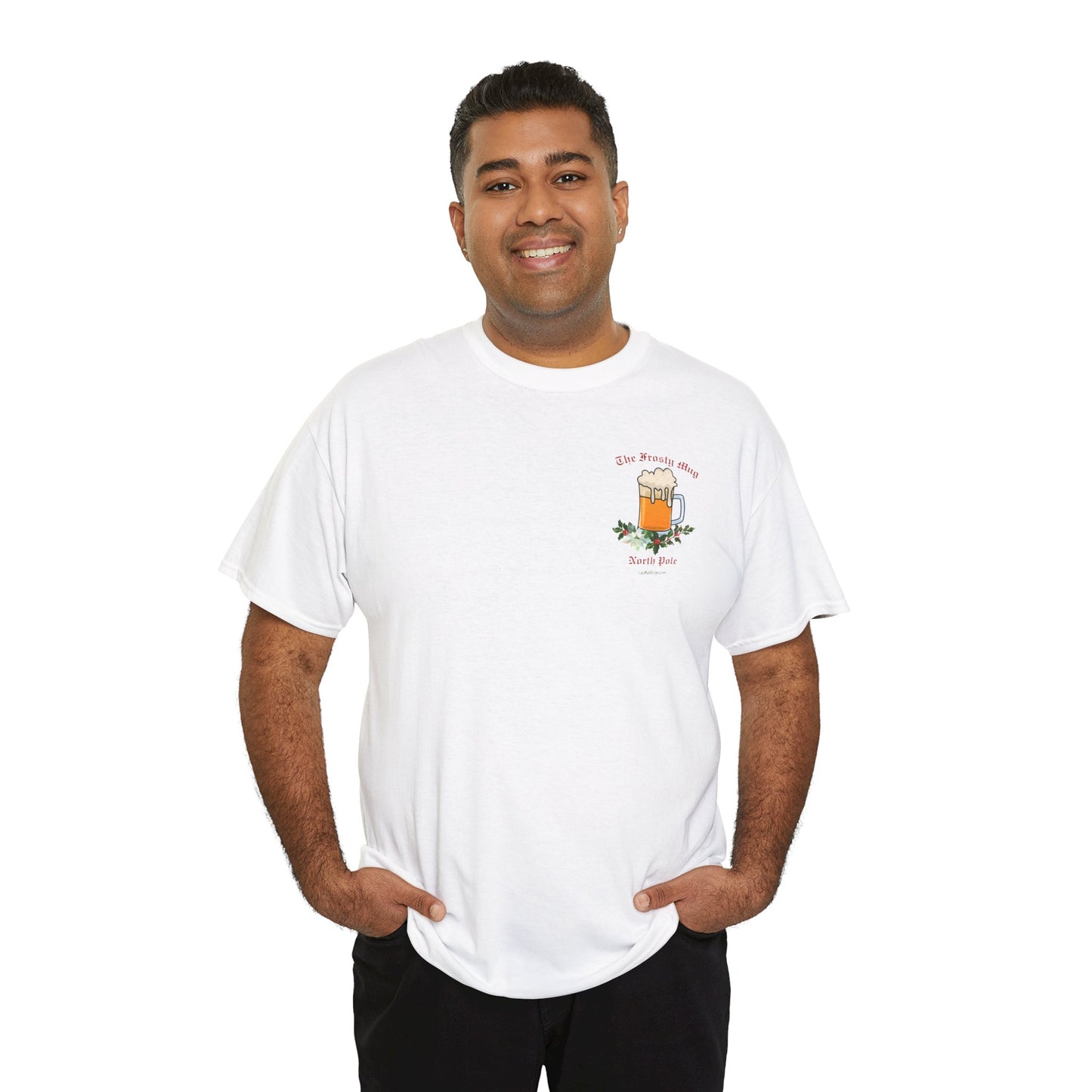 Unisex Imaginary North Pole Bar/Pub themed Christmas holiday Heavy Cotton Tee