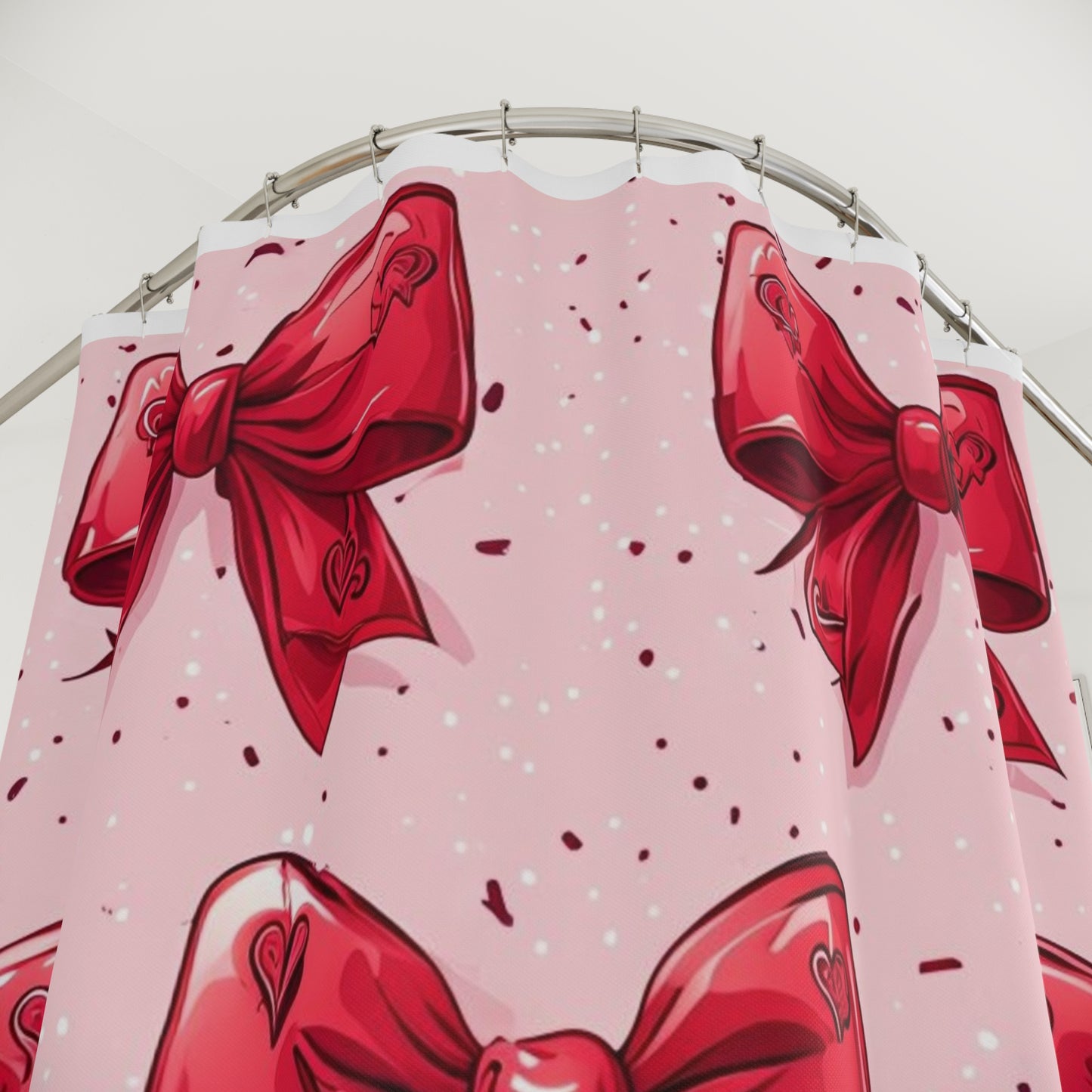 Fun Valentine's Day bows themed Shower Curtain