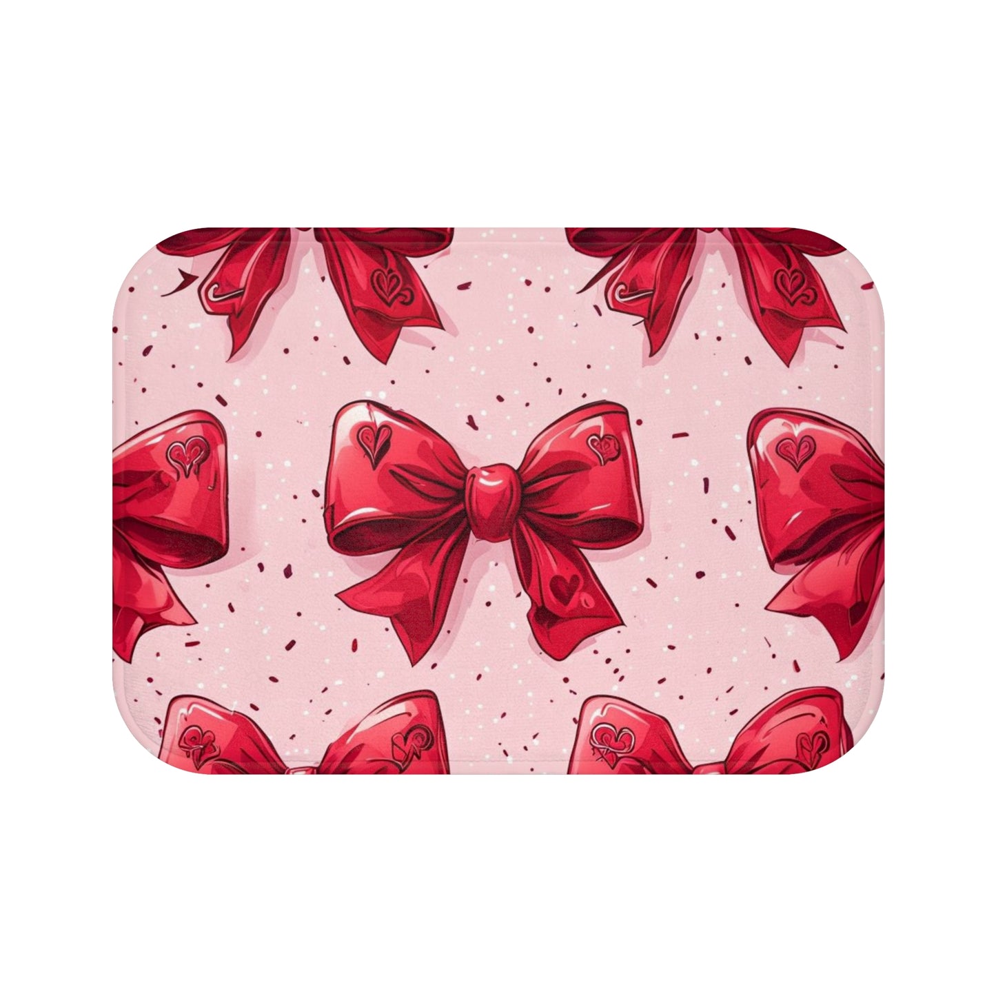 Fun Valentine's Day Bow Themed Bath Mat