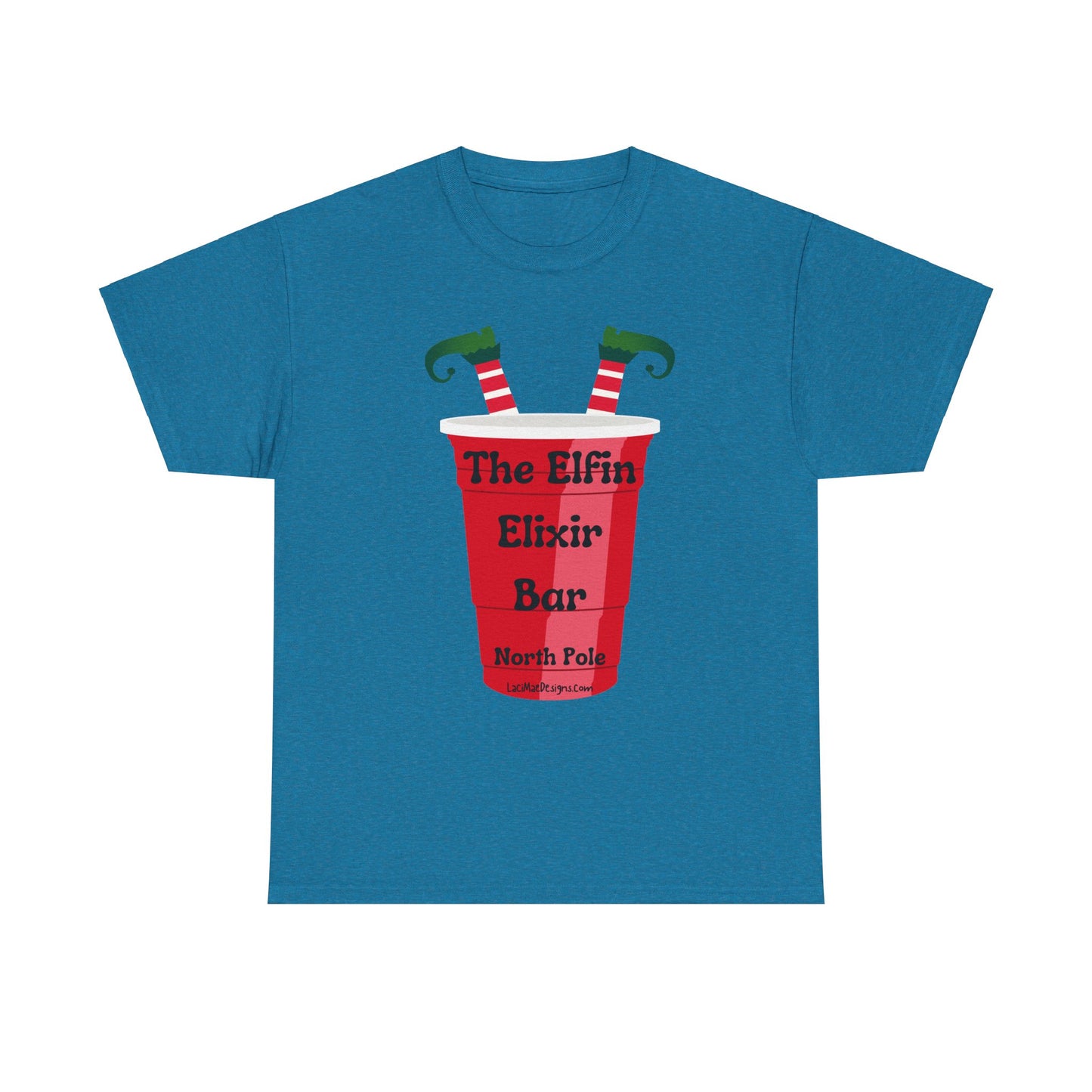 Fun, imaginary North Pole bar for the Christmas Holiday Unisex Heavy Cotton graphic Tee