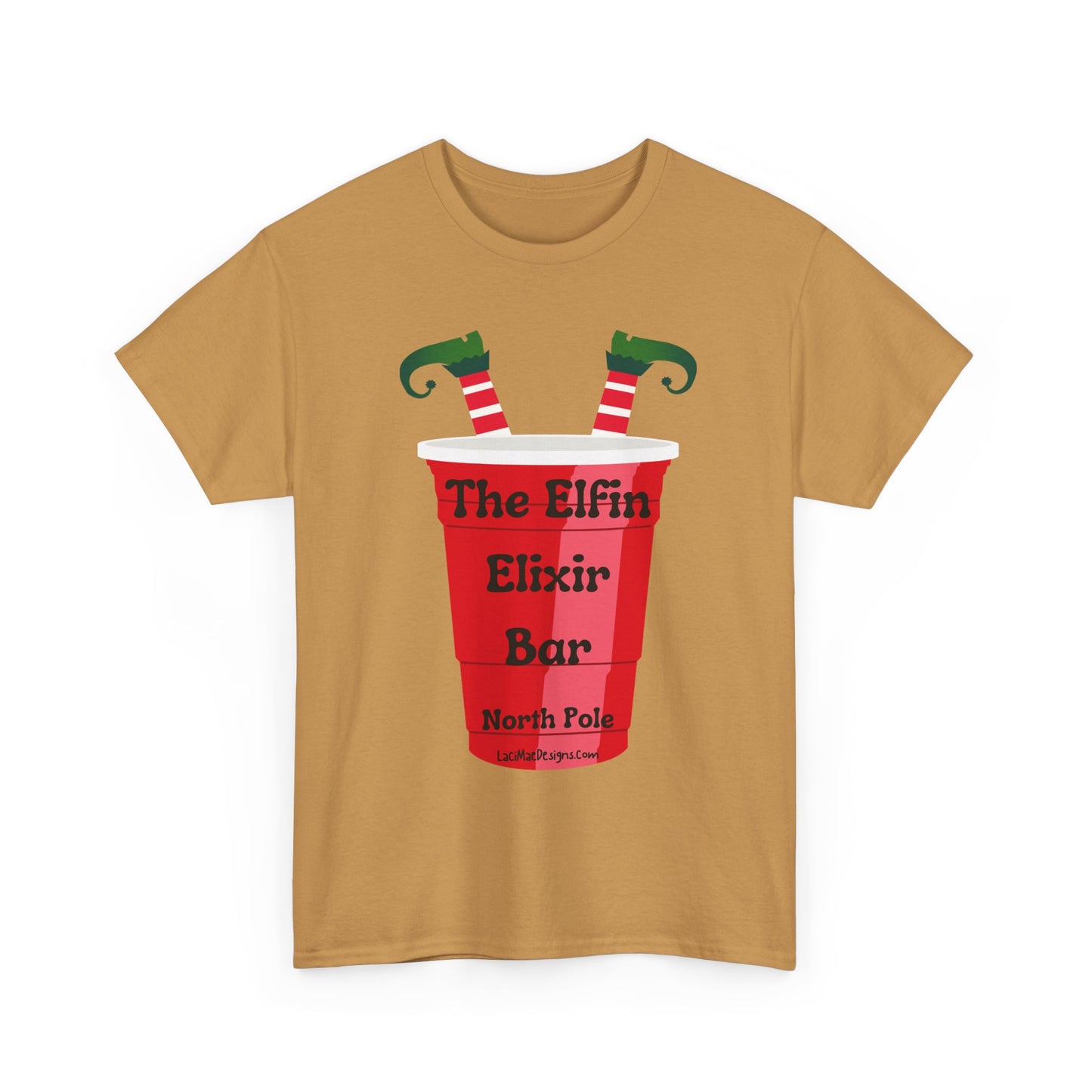 Fun, imaginary North Pole bar for the Christmas Holiday Unisex Heavy Cotton graphic Tee