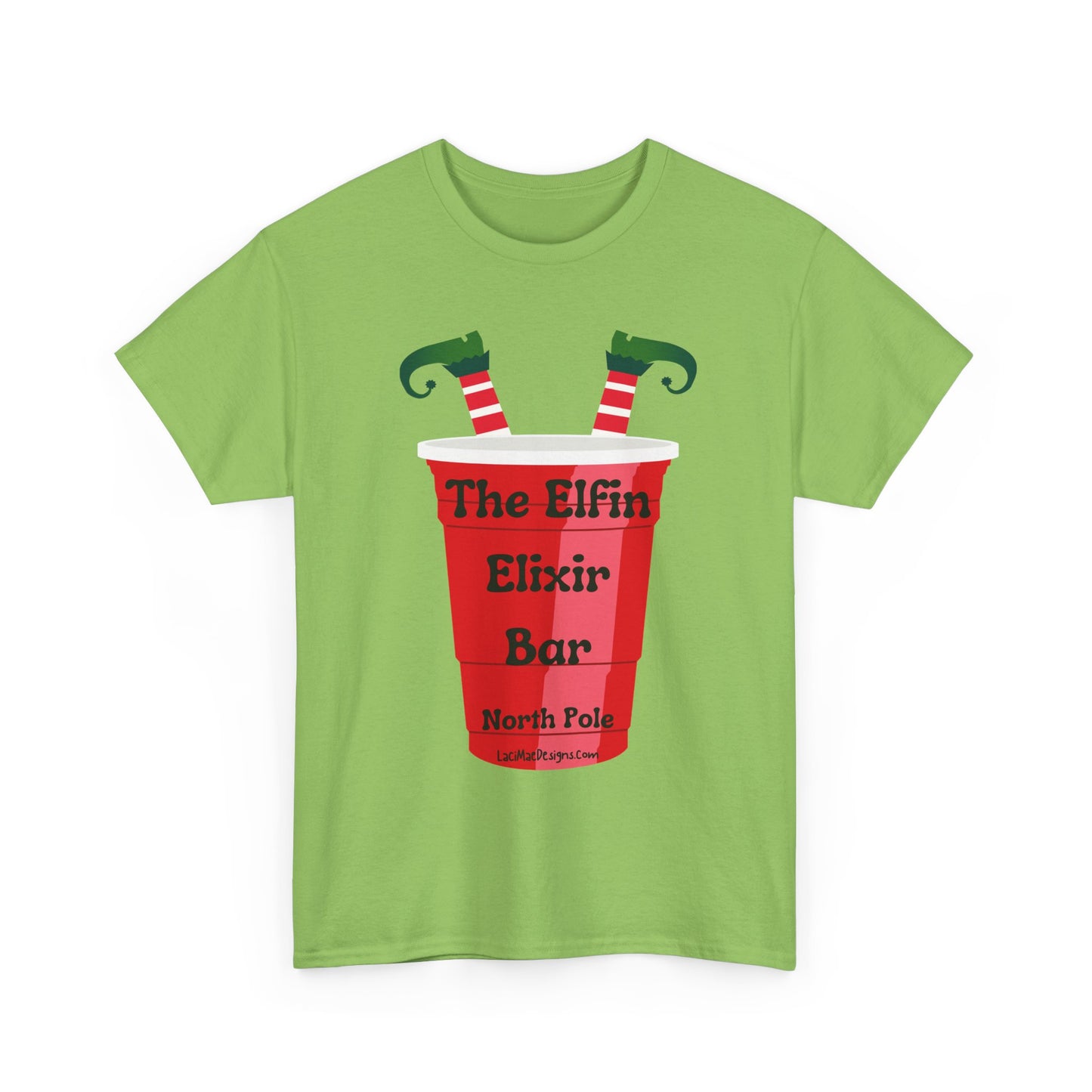 Fun, imaginary North Pole bar for the Christmas Holiday Unisex Heavy Cotton graphic Tee