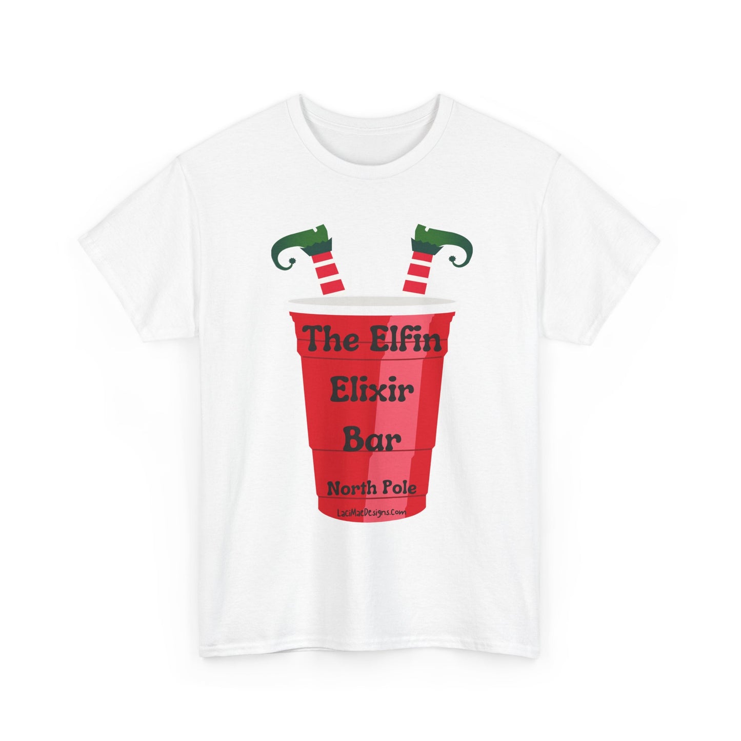 Fun, imaginary North Pole bar for the Christmas Holiday Unisex Heavy Cotton graphic Tee