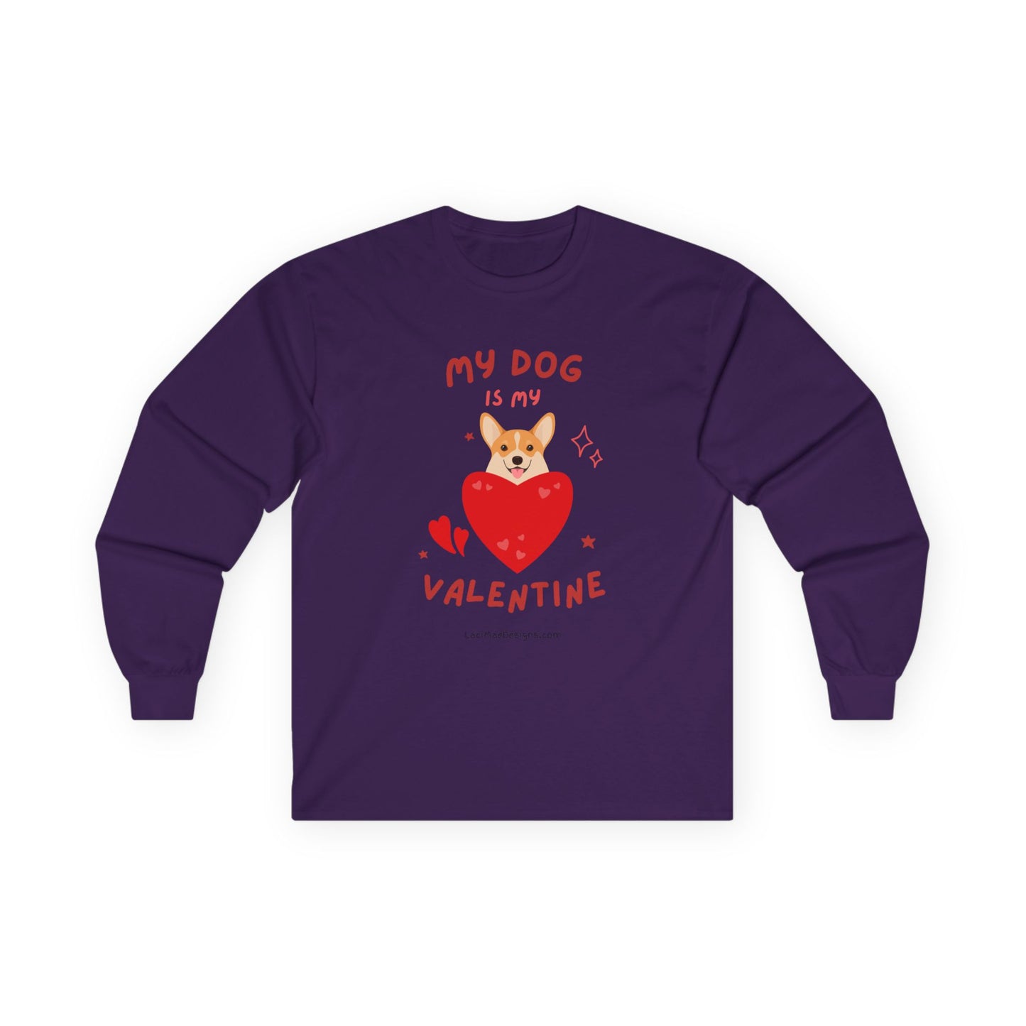 Valentine's day Tee for the dog lover!!! Unisex Ultra Cotton Long Sleeve Tee
