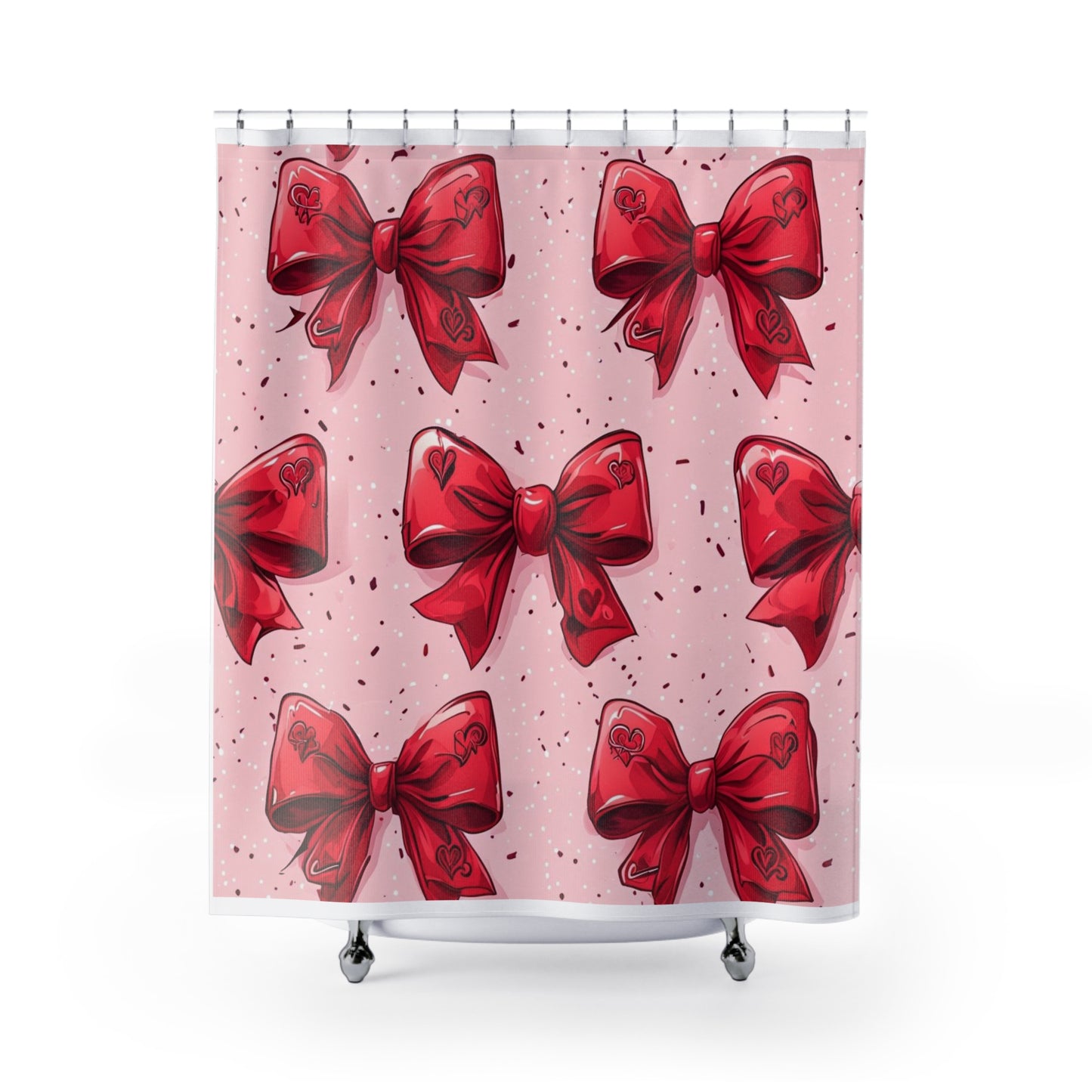 Fun Valentine's Day bows themed Shower Curtain