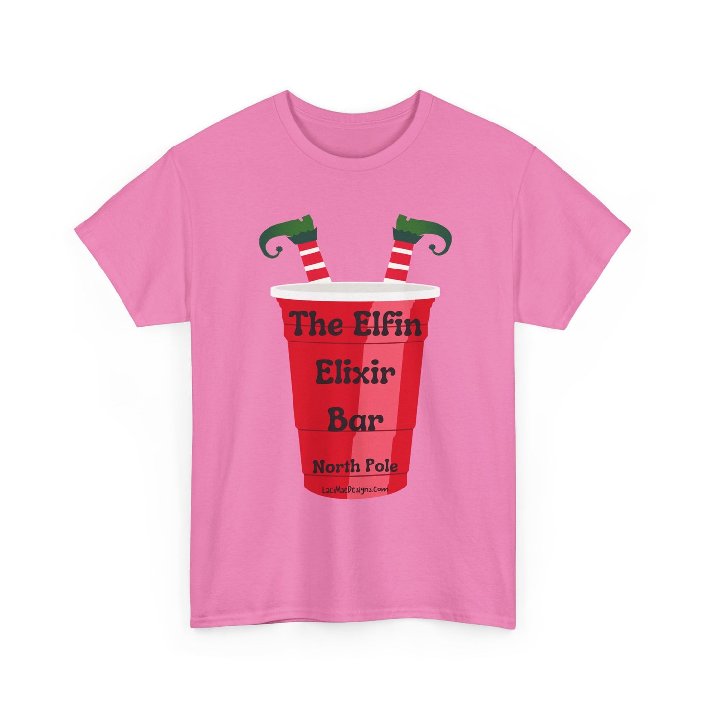 Fun, imaginary North Pole bar for the Christmas Holiday Unisex Heavy Cotton graphic Tee