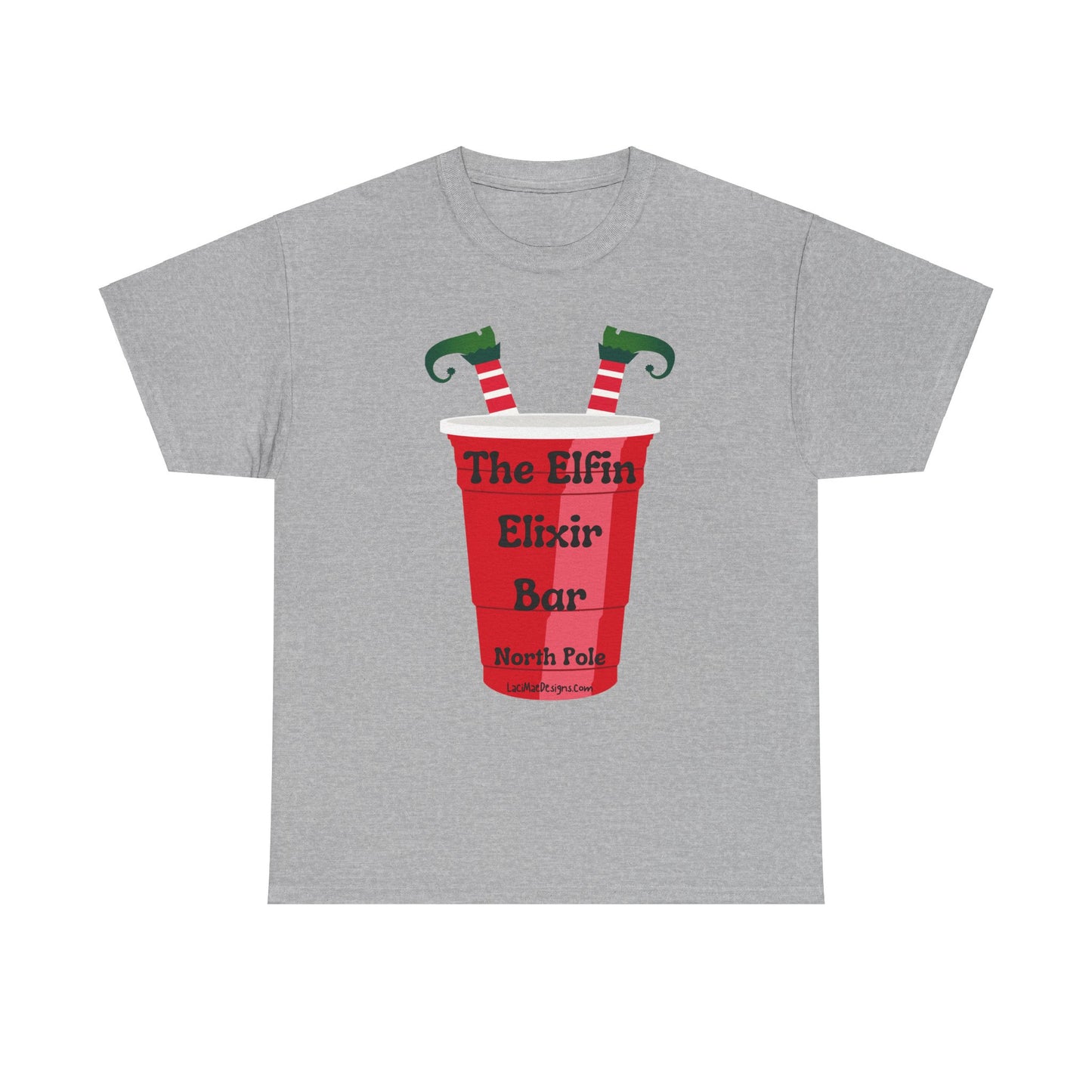 Fun, imaginary North Pole bar for the Christmas Holiday Unisex Heavy Cotton graphic Tee