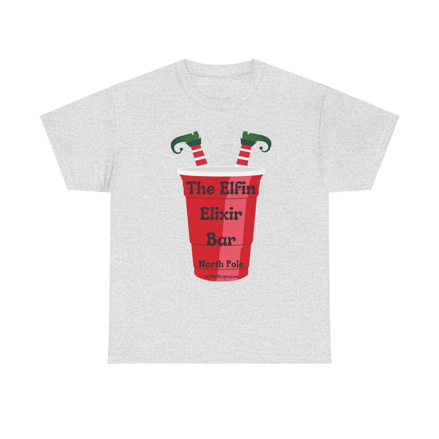 Fun, imaginary North Pole bar for the Christmas Holiday Unisex Heavy Cotton graphic Tee