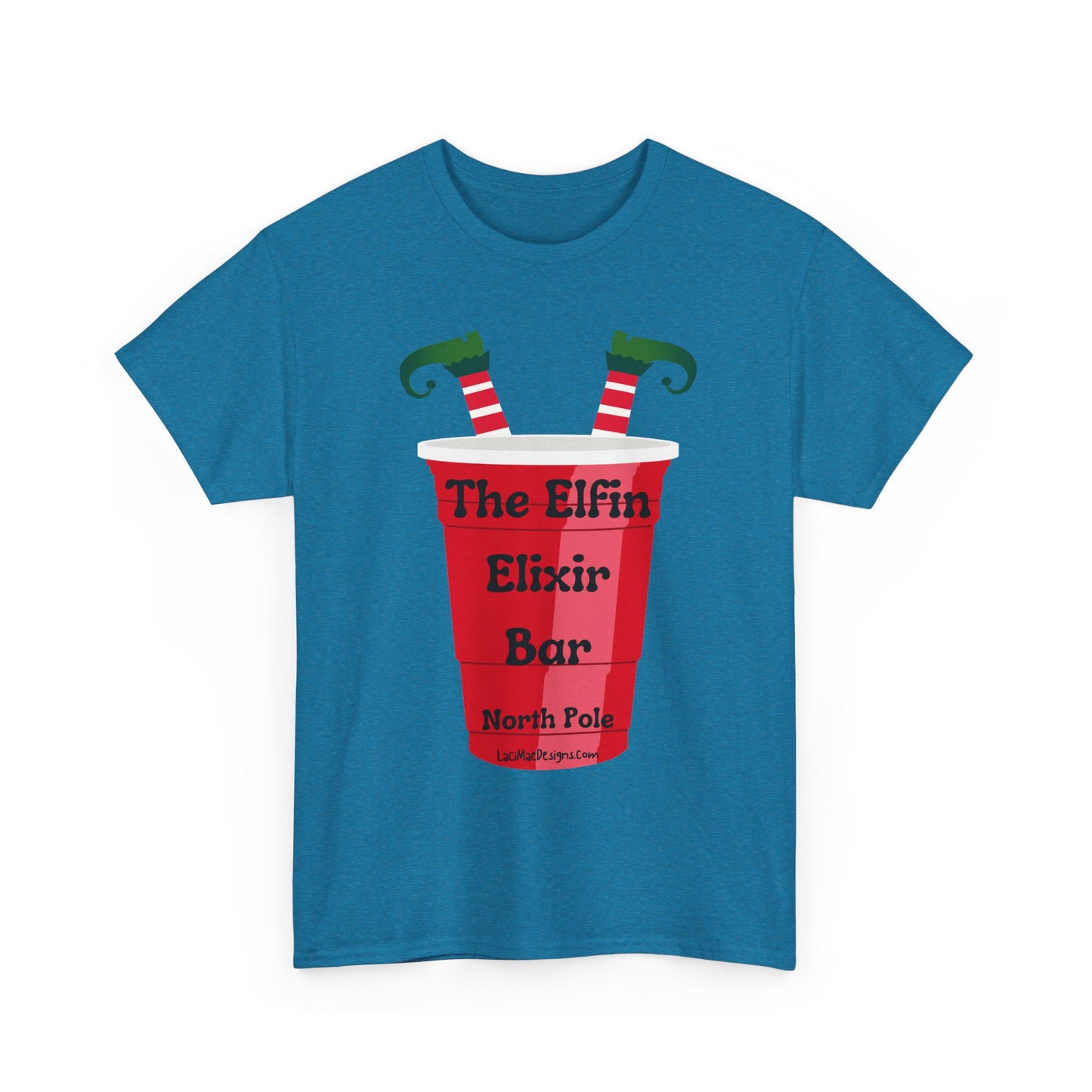 Fun, imaginary North Pole bar for the Christmas Holiday Unisex Heavy Cotton graphic Tee