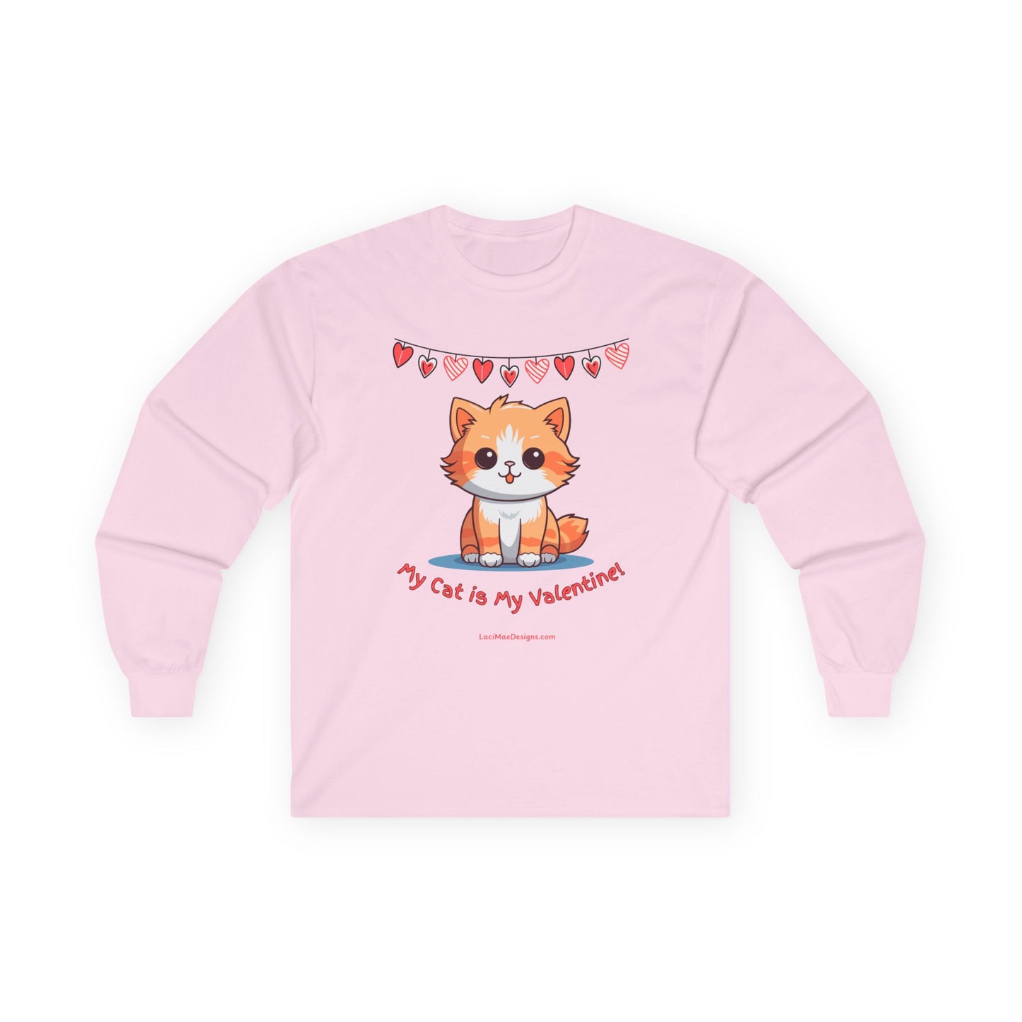 Fun Valentine's Day Themed Unisex Ultra Cotton Long Sleeve Tee for the Cat Lover!