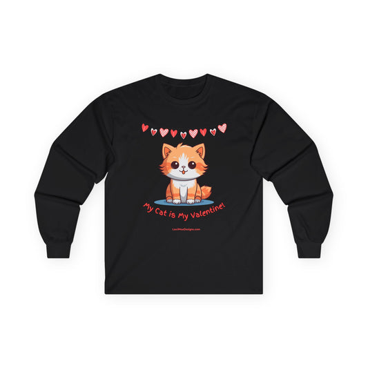 Fun Valentine's Day Themed Unisex Ultra Cotton Long Sleeve Tee for the Cat Lover!