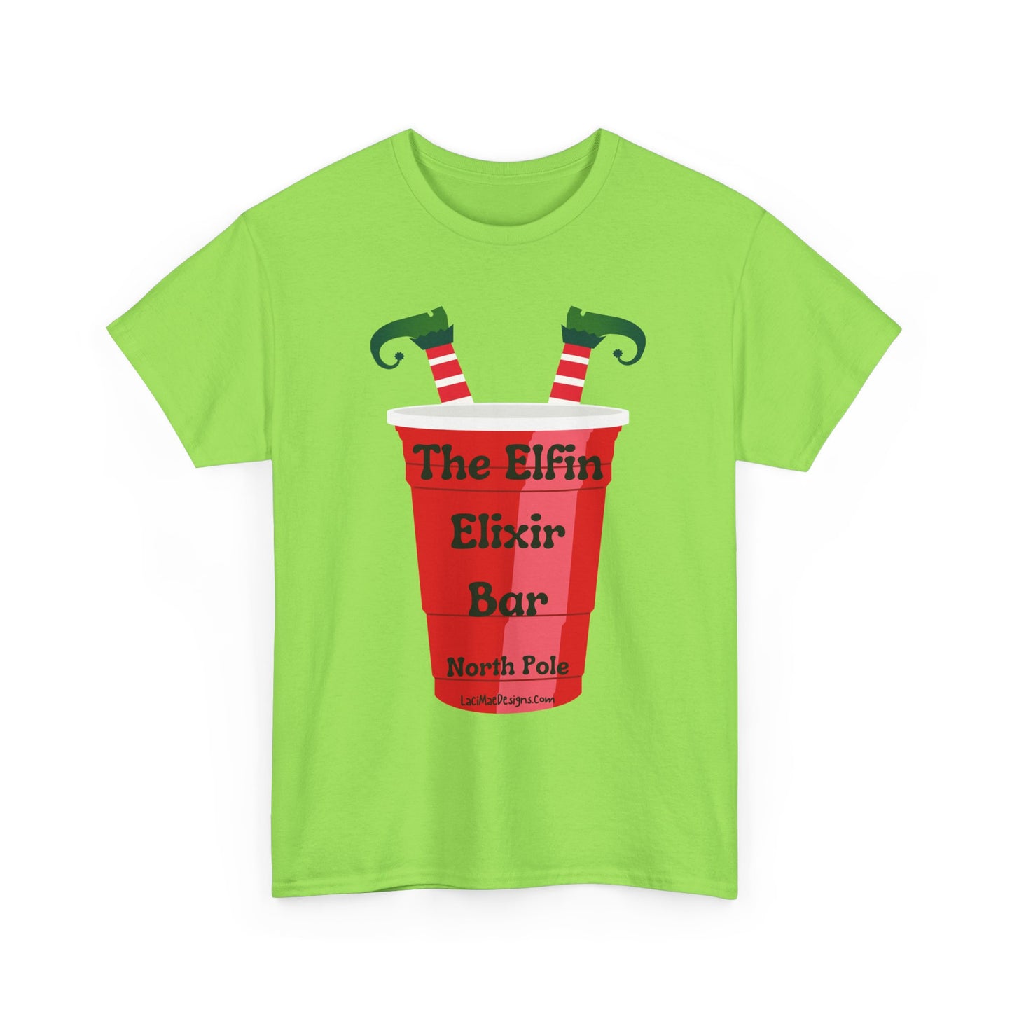 Fun, imaginary North Pole bar for the Christmas Holiday Unisex Heavy Cotton  graphic Tee
